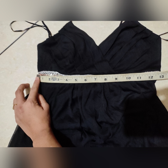 MARIPOSA Black and Silver Thin-Strap Midi Dress - Picture 6 of 10